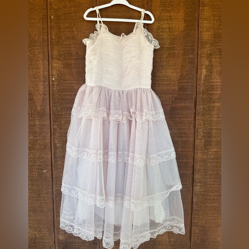 Noralee blush purple/pink tulle and lace dress